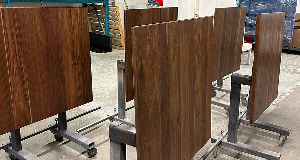 Wood panels in warehouse